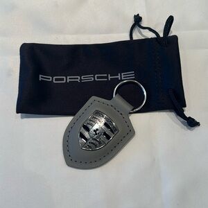 Authentic Porsche Crest Key Chain with Gift Pouch